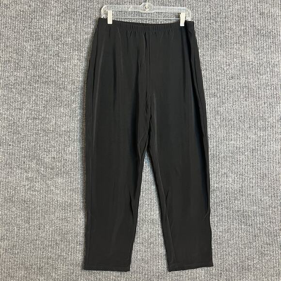 Susan Graver Essentials Womens Pull On Pants Size Large Petite Black Travel - Picture 1 of 9
